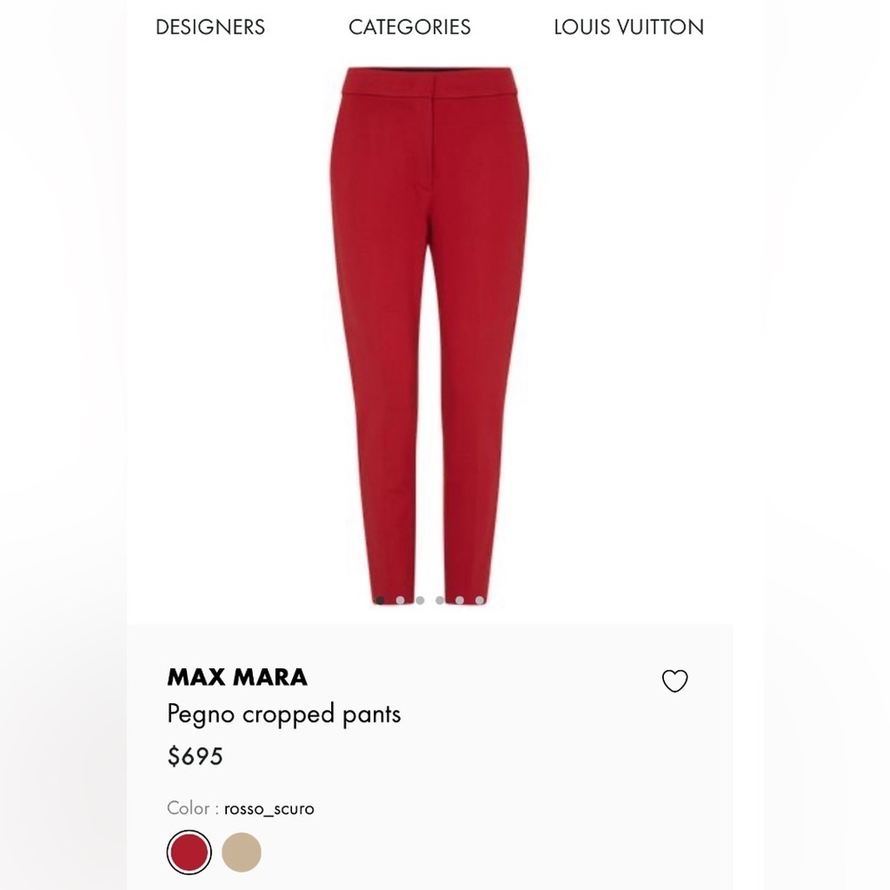 MaxMara Red Cropped Pants